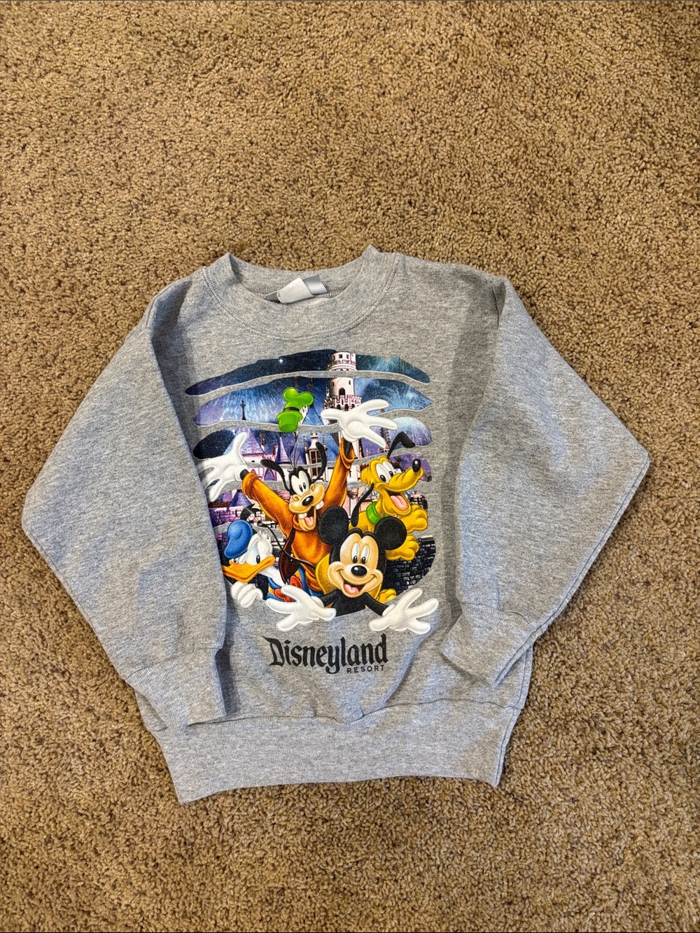 Disney Grey Kids Sweatshirt with Mickey, Goofy, Donald & Pluto, size XS